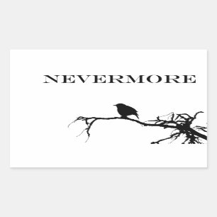 Nevermore Raven Poem Edgar Allan Poe Quote Rectangular Sticker