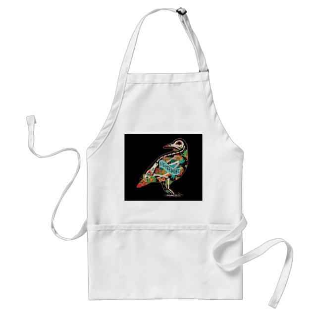 Nevermore Sugar Skull Raven Standard Apron (Front)