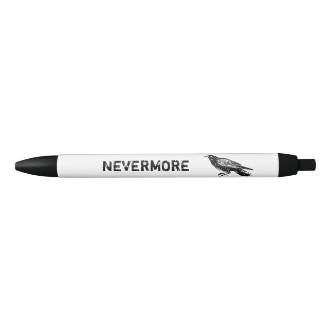 Nevermore, The Raven Black Ink Pen (Front)
