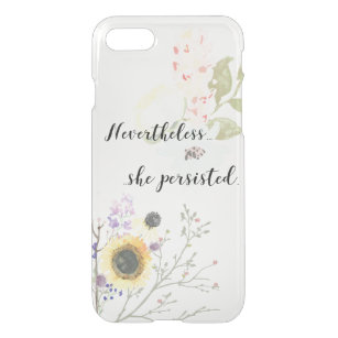 Nevertheless, she persisted Calligraphy Quote iPhone SE/8/7 Case
