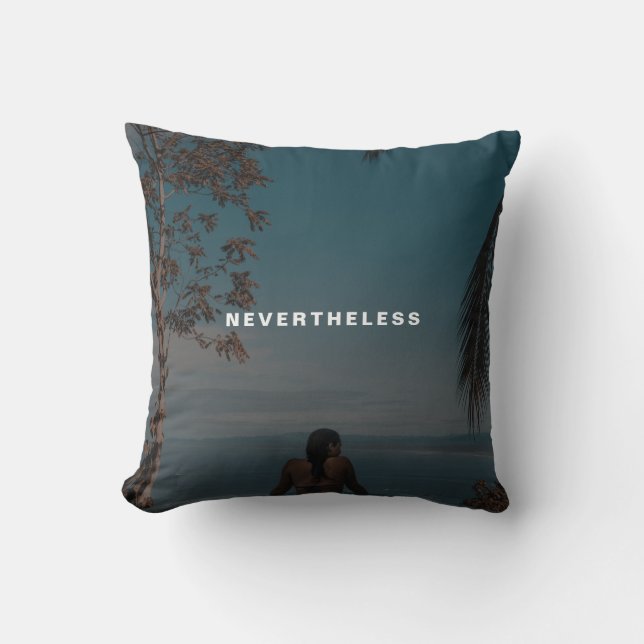 Nevertheless She Persisted Custom Photo Text Cushion (Front)