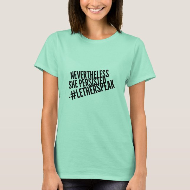 Nevertheless She Persisted - Elizabeth Warren Red T-Shirt (Front)