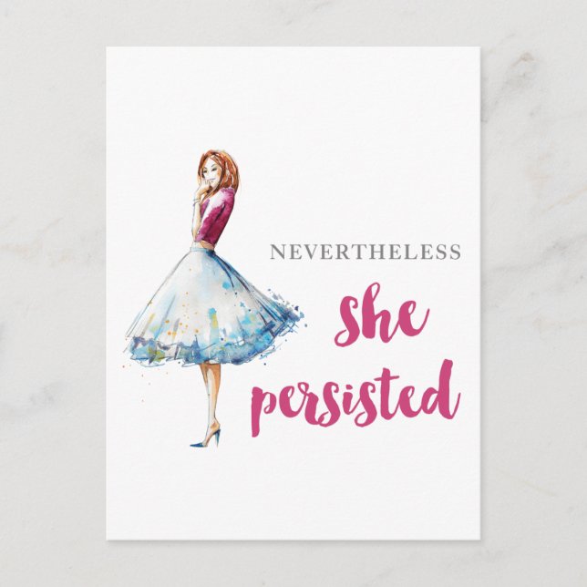 Nevertheless She Persisted Fabulous Gal Postcard (Front)