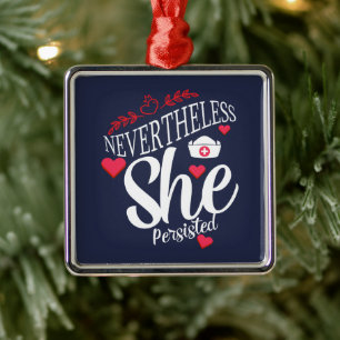 Nevertheless She Persisted Metal Tree Decoration