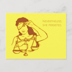 Nevertheless, she persisted (yellow) postcard