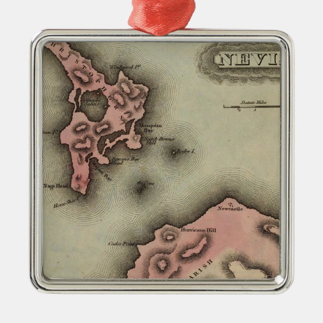 Nevis Metal Tree Decoration (Front)