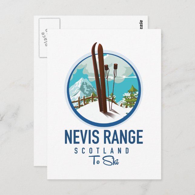 Nevis Range scotland Ski logo Postcard (Front/Back)