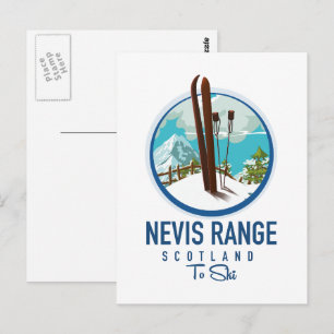 Nevis Range scotland Ski logo Postcard