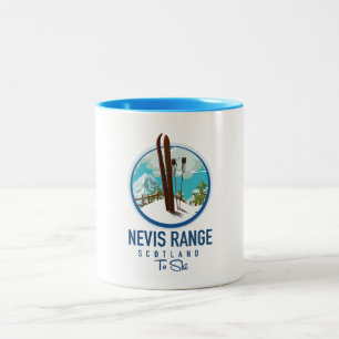 Nevis Range scotland Ski logo Two-Tone Coffee Mug