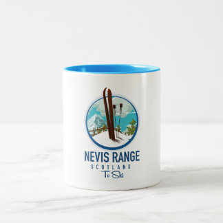 Nevis Range scotland Ski logo Two-Tone Coffee Mug