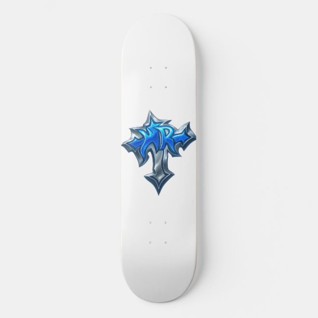 Nevoy Ryder White Board Skateboard (Front)