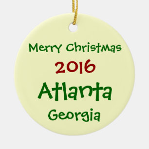 NEW 2016 ATLANTA GEORGIA MERRY CHRISTMAS ORNAMENT