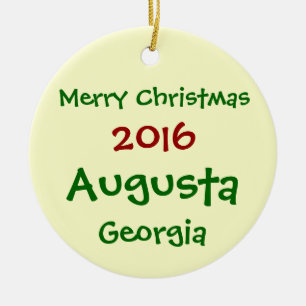 NEW 2016 AUGUSTA GEORGIA MERRY CHRISTMAS ORNAMENT