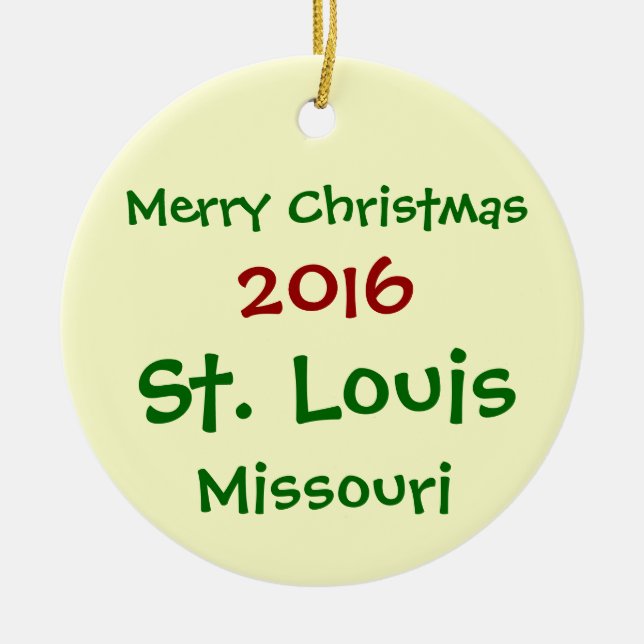 NEW 2016 CUSTOMIZABLE ST. LOUIS CHRISTMAS ORNAMENT (Front)