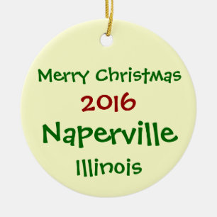 NEW 2016 NAPERVILLE ILLINOIS CHRISTMAS ORNAMENT