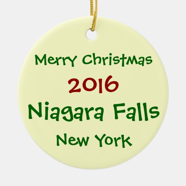 NEW 2016 NIAGARA FALLS NEW YORK CHRISTMAS ORNAMENT (Front)