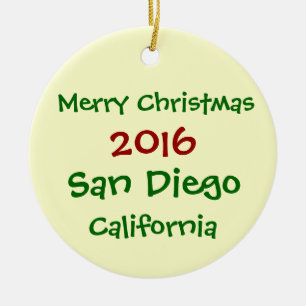 NEW 2016 San Diego California CHRISTMAS ORNAMENT