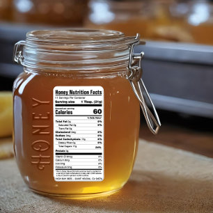 NEW 2020-21 FDA Compliant Nutrition Honey Label