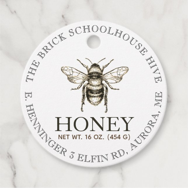 NEW 2020 Honey Nutrition Facts Tag (Front)