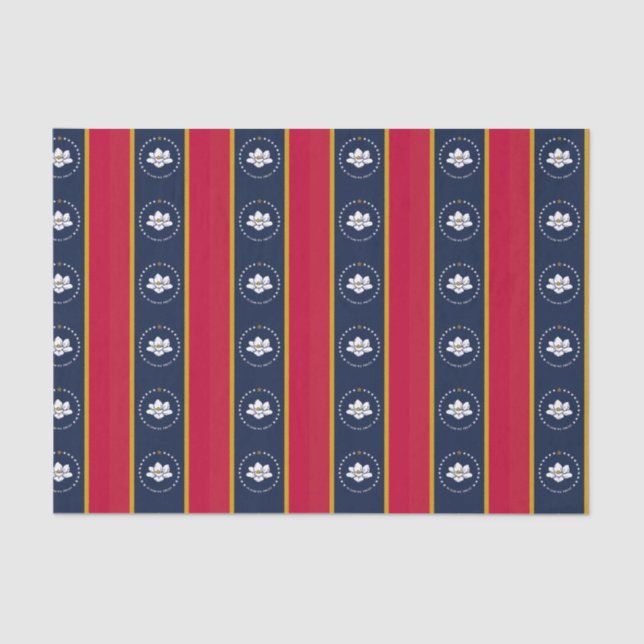 New 2020 Mississippi Flag Stripes Tissue Paper (Front)