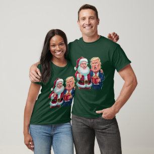 NEW 2024 Christmas - Trump and Santa Celebrating  T-Shirt