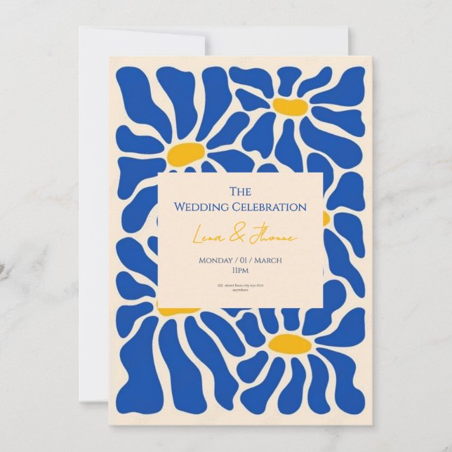 new abstract botanical photo weeding invitation (Front)