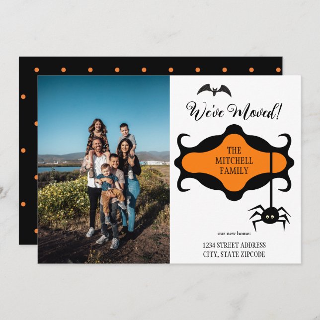 New Address Add Photo Halloween We Moved Announcement (Front/Back)