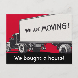 New Address Announcement on Retro Moving Truck