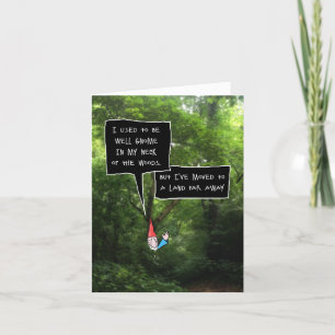 New Address Announcement with Gnome in Forest