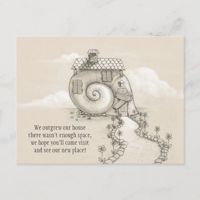 New address art snail house Postcard (Front)
