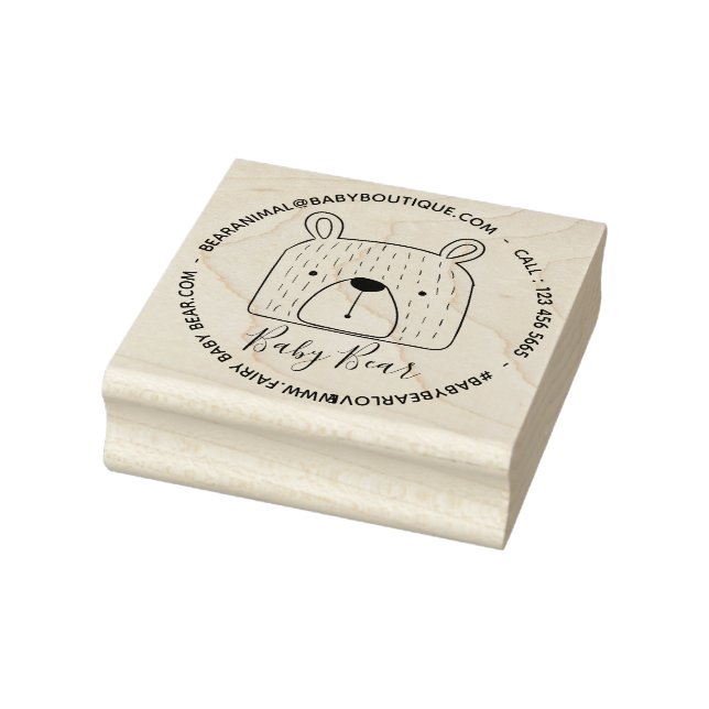 New Address Business Bear Rubber Stamp (Stamp)