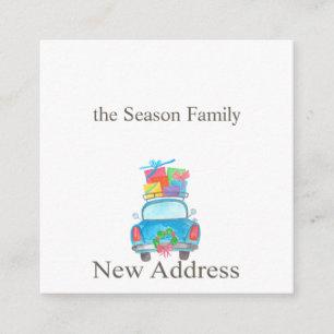 New Address Car and Christmas gifts Enclosure Card