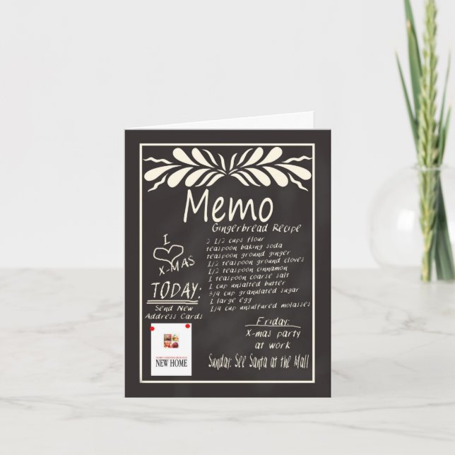 New Address Chalkboard Christmas Card (Front)