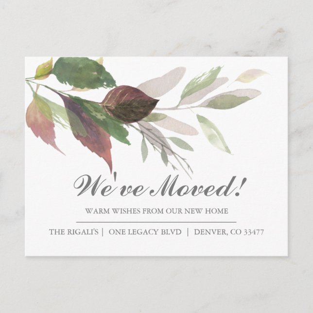 New Address Change of Address Moving Announcement Postcard (Front)