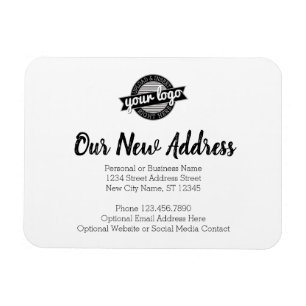New Address Change with Business Logo Magnet