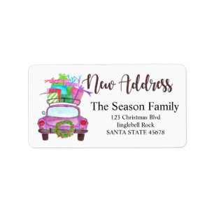 New Address Christmas Car label