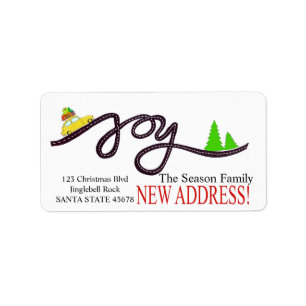 New Address Christmas Car label