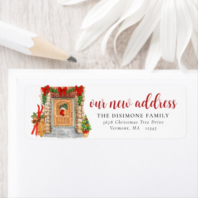 New Address Christmas Front Door Holiday Moving La (Insitu)