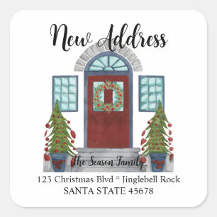New Address Christmas home Envelope seal