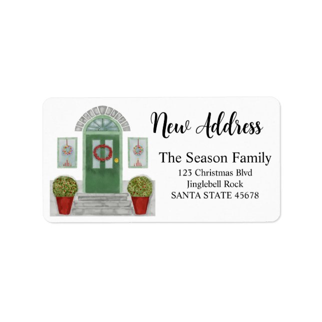 New Address Christmas home Label (Front)