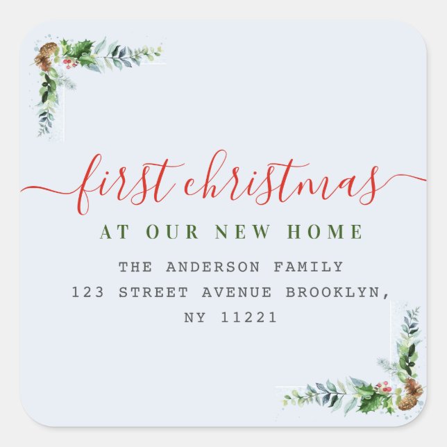 new address christmas sticker (Front)