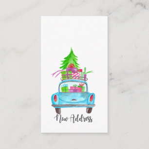 New address Classic Christmas Car Enclosure Card