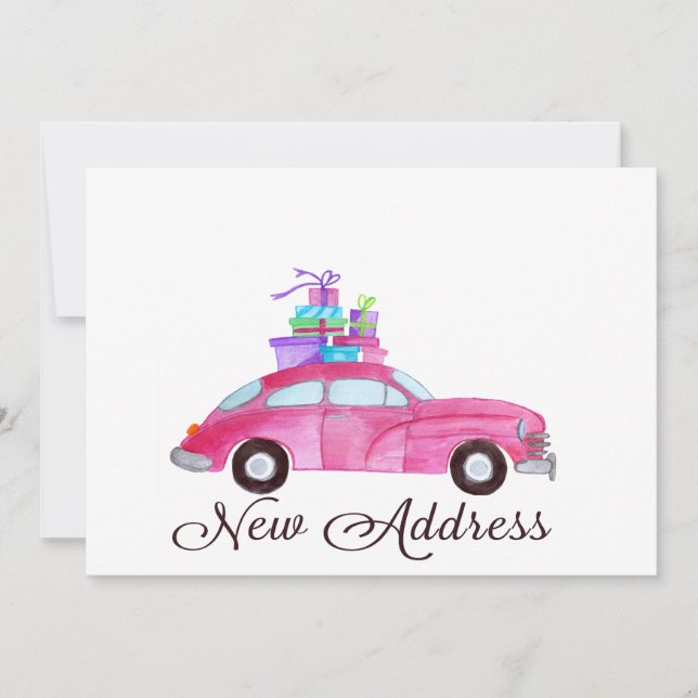 New address Classic Christmas Car Invitation (Front)