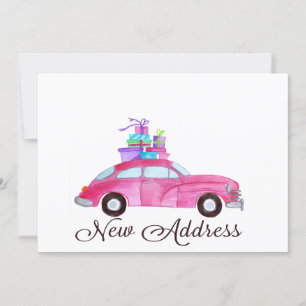 New address Classic Christmas Car Invitation