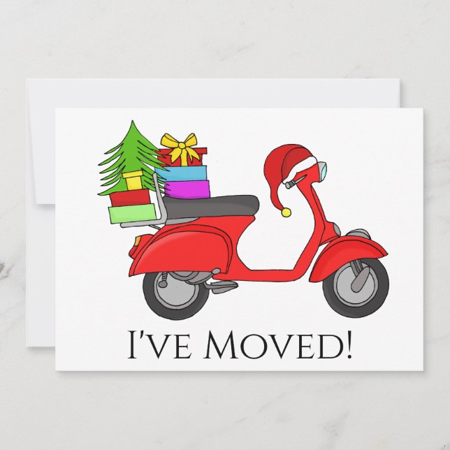New address Classic Christmas Scooter Invitation (Front)