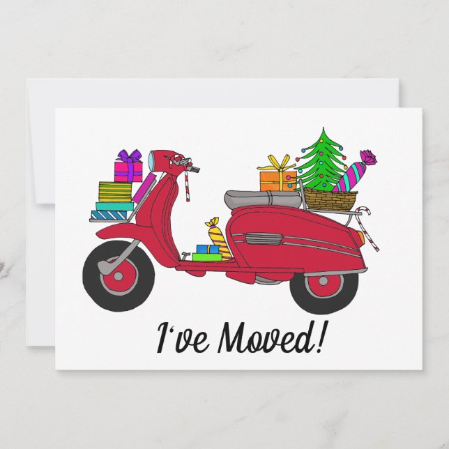 New address Classic Christmas Scooter Invitation (Front)