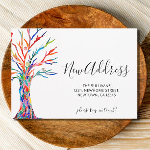 New Address Colourful Tree Moving Announcement
