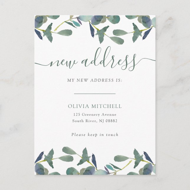 New Address | Eucalyptus Crest Moving Announcement (Front)
