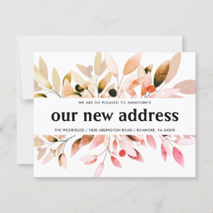 New Address Fall Colours Floral Moving Announcement