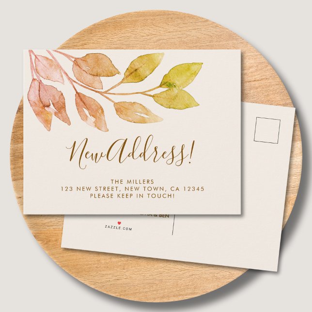New Address Fall Moving Announcement Postcard (Creator Uploaded)